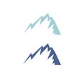 Winter Mountain Sign Symbol Logo isolated on White Royalty Free Stock Photo