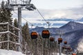 Winter mountain ski resort landscape, Jasna cable car, Slovakia Royalty Free Stock Photo