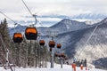 Winter ski resort landscape, Jasna cable car, Slovakia Royalty Free Stock Photo