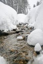 Winter mountain stream.