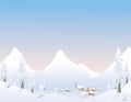Winter mountain village Royalty Free Stock Photo