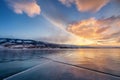 winter mountains landscape, over the clouds