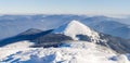 Winter mountains landscape panorana. White snow covered mountain Royalty Free Stock Photo