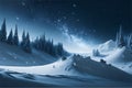 The winter mountains landscape, winter landscape with snow and trees Royalty Free Stock Photo