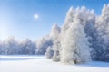 The winter mountains landscape, winter landscape with snow and trees Royalty Free Stock Photo