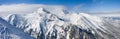 Winter mountains panorama. Bulgaria, Bansko Royalty Free Stock Photo