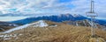 Winter mountains, panorama over Bucegi mountains Royalty Free Stock Photo