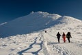 Winter mountains pilgrimage Royalty Free Stock Photo