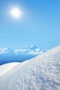 Winter mountains on a sunny day