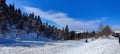 winter moutain view with blue sky Royalty Free Stock Photo