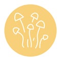 Winter mushroom (enokitake) color line icon. Cooking ingredient.