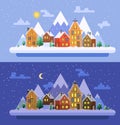 Winter nature. Christmas time. Vector flat illustrations eps 10