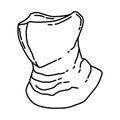 Winter Neck Gaiter for Men Icon. Doodle Hand Drawn or Outline Icon Style