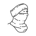 Winter Neck Gaiters for Women Icon. Doodle Hand Drawn or Outline Icon Style
