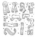 Winter neck warmer hand drawn doodles coloring