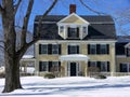Winter: New England house in snow Royalty Free Stock Photo