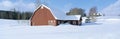 Winter in New England, Red Barn in Snow, South of Danville, Vermont Royalty Free Stock Photo