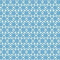 Winter, Ney Year, Christmas geometric mosaic pattern of blue snowflakes on a white background