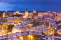 Winter night aerial scenery of Tallinn, Estonia