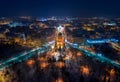 Winter night aerial view from Timisoara