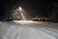 Winter Night Driving Royalty Free Stock Photo