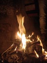 Winter night fire, wood small fire,night small fire Royalty Free Stock Photo