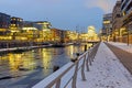 Winter night in the Hafencity Royalty Free Stock Photo