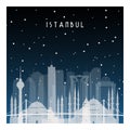Winter night in Istanbul. Royalty Free Stock Photo