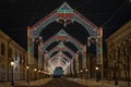 Winter night Kremlin street, Kazan, Russia.