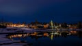 Winter night and lake McCall Idaho Royalty Free Stock Photo