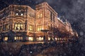 Winter night landscape in center of Moscow Royalty Free Stock Photo