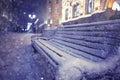 Winter night landscape in center of Moscow Royalty Free Stock Photo