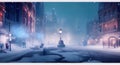 winter night in a lonely city Generative AI