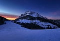 Winter at night in mountain peak, Slovakia Royalty Free Stock Photo
