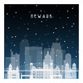 Winter night in Newark. Royalty Free Stock Photo