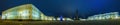 Winter night panorama of the Palace square, the Hermitage, the pillar of Alexandria and headquarters building, St. Petersburg Royalty Free Stock Photo