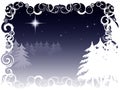 Winter night scene, framed Royalty Free Stock Photo