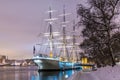 Winter night scenery of Stockholm, Sweden Royalty Free Stock Photo