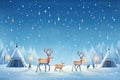 a winter night sky above a reindeer corral in lapland