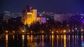 Winter night in Ternopil, Ukraine