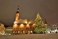 Winter nocturnal view of Town Hall. Tallinn. Estonia Royalty Free Stock Photo