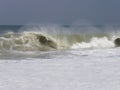 Winter noreaster waves in Delaware Royalty Free Stock Photo