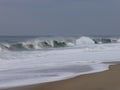 Winter noreaster waves at indian river inlet Royalty Free Stock Photo