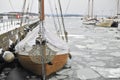 winter Norway Oslo snow frozen sea cold before christmas Royalty Free Stock Photo