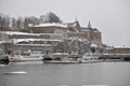 winter Norway Oslo snow frozen sea cold before christmas Royalty Free Stock Photo