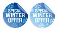 Winter offer stickers.