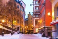 Winter in the Old Town in Stockholm, Sweden Royalty Free Stock Photo