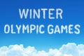 Winter Olympic Games against the blue sky and clouds.