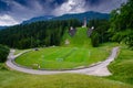 The now derelict 1956 Winter Olympic Ski Jump, in Cortina, Italy Royalty Free Stock Photo