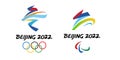 Beijing 2022 logo vector isolated on white background. Winter Olympics and Paralympic games.